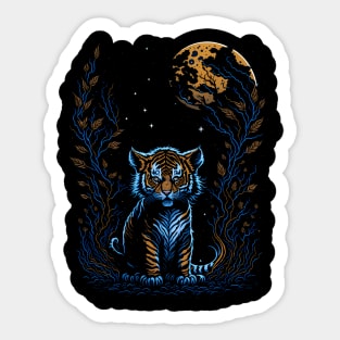 Tiger Cub By Moonlight Sticker